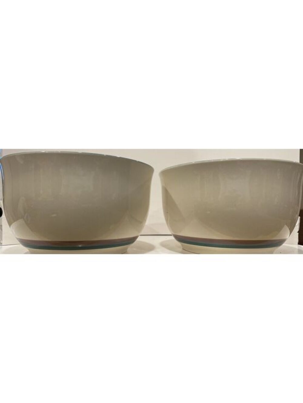 Pfaltzgraff Set (2) LARGE Mixing Salad Bowls 9 3/4 Across 5 1/2 Inches Tall